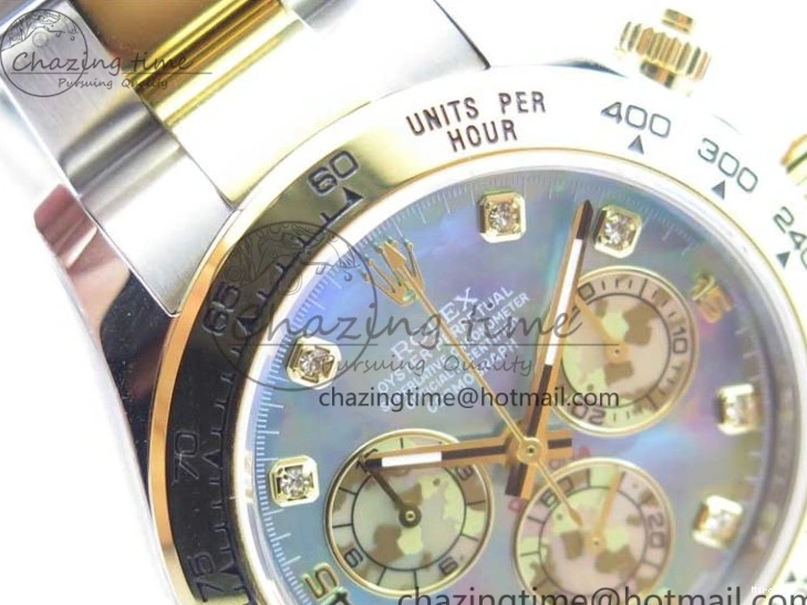 MiroTime 0520 Daytona 116520 SS YG UBF Best Edition Ice Blue MOP Crystal Markers Dial on SS YG Bracelet A Casual 2936